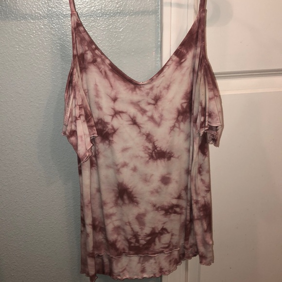Off the shoulder pink tie-dye tee - Picture 2 of 3